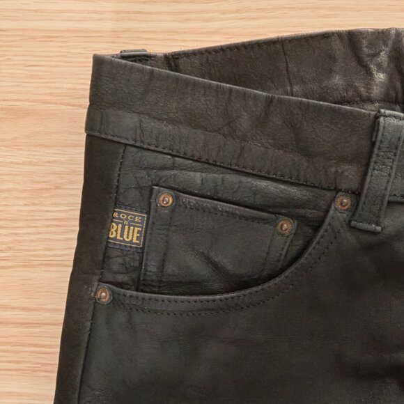 ROCK N BLUE Nelson Mens W27 L29 Regular Leather Pants, Trousers Biker Moto - Picture 3 of 12